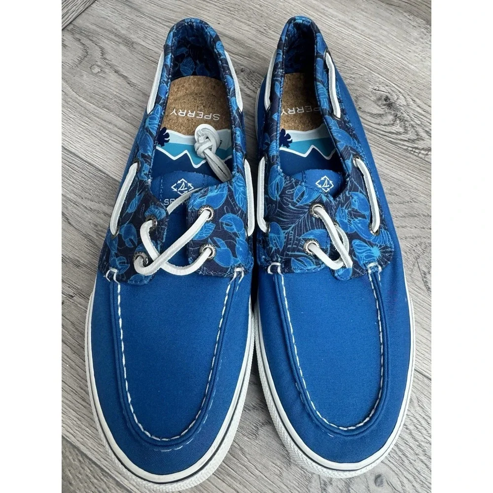 Sperry Bahama II Resort Boat Shoes Mens 9 Blue Slip Ons Summer Vacation